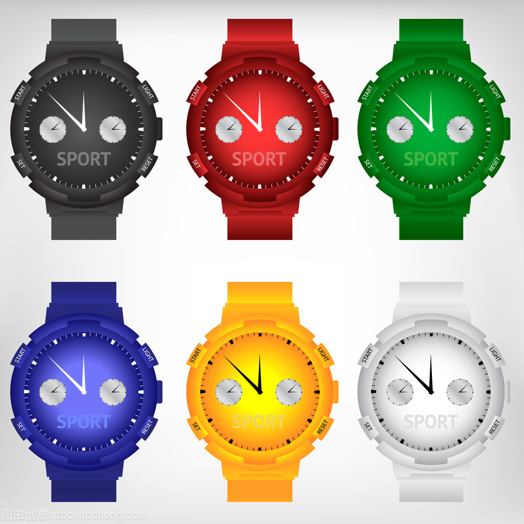 矢量圖的現(xiàn)代手表 數(shù)字化時(shí)代的時(shí)計(jì)美學(xué)